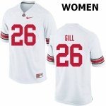 NCAA Ohio State Buckeyes Women's #26 Jaelen Gill White Nike Football College Jersey PSI8545XS